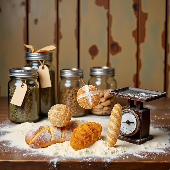 8Pcs 1/12 Miniature Bread Dollhouse Decoration Accessories,4 Different Types of Bread for Miniature Food Dollhouse,Resin Mix Bakery Bread Mini House Food Decoration Accessories