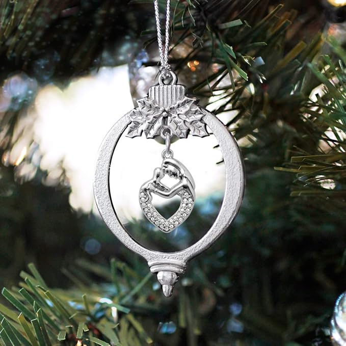 Inspired Silver - Mother and Child - Silver Christmas Ornament - Unique Charm Christmas Tree Ornament - Holiday Hanging Decoration
