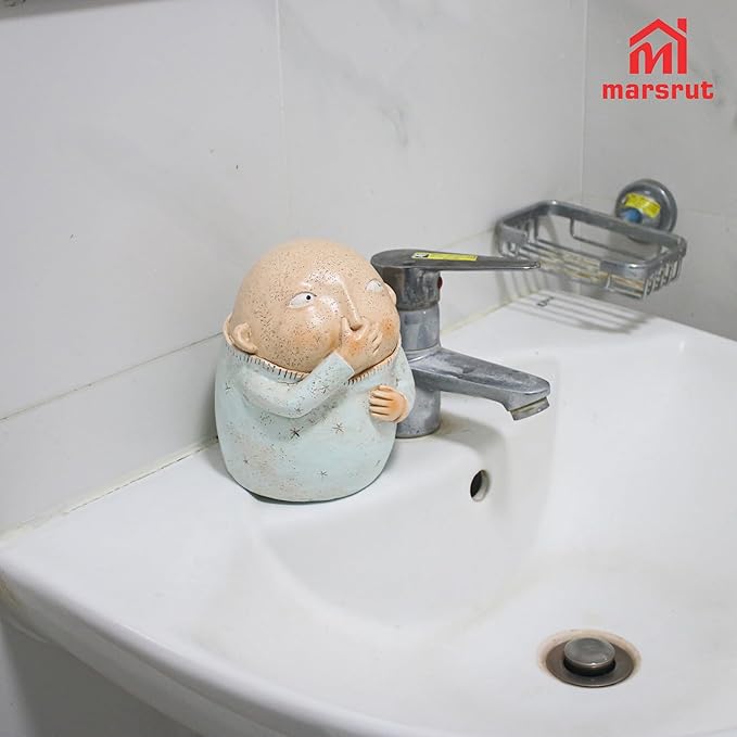 Marsrut Boy Holding Nose Bathroom Statue Figurines: Quirky Bathroom Decor, Small Knick Knacks for Shelves, Shelf Sitters on Toilet, Cute Kitschy Creative Resin Funny Sculptures Ornament