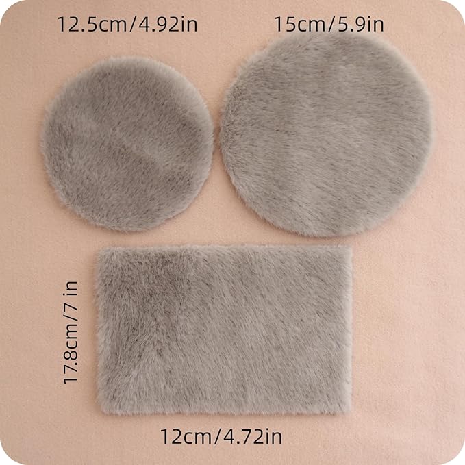 Funky Mini House Miniature Dollhouse Rug- 3 PCS 1:12 Scale Mini Carpet for Dollhouse Furniture Sets Ideal for Dollhouse Bedroom/Living Room Decor & DIY Craft Projects (Gray)