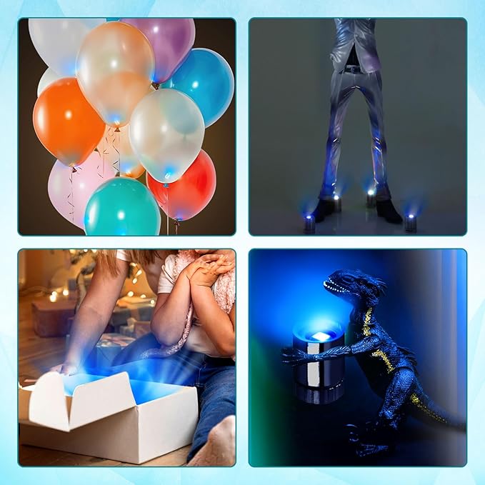 10pcs Mini LED Lights for Crafts, Small Battery Powered Balloon Miniature Micro Electric LED Lights for Paper Lantern Party Decoration Crafts Models Dollhouse Accessories (Blue Light)