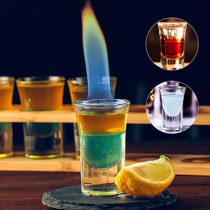 Goldmeet 6-Pack Mini Shot Glasses 0.8oz [24ml] - Heavy Base Clear Whiskey Glasses, Dishwasher Safe Glass Cups for Party/Bar/Housewarming Gift