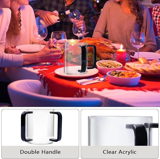 KoMvzyl Judaica Hand Washing Cup with Dual Handles, 5" Acrylic Wash Cup for Jewish Ritual