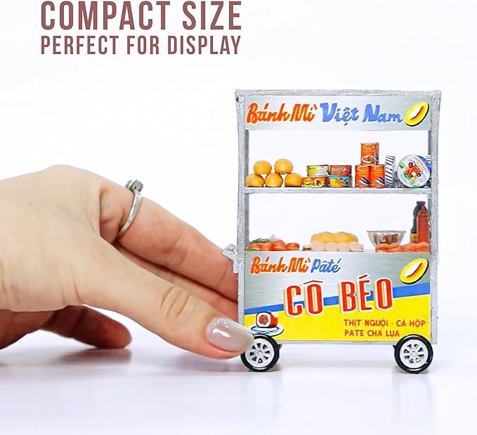 Vietnam DIY Miniature Kit - Asian Convenience Store, Noodle House, Bahn Mi Cart - Tiny Diorama Building Kits, Craft Hobby Gifts for Teens and Adults (Vintage Vietnamese Noodle Shop Kit)
