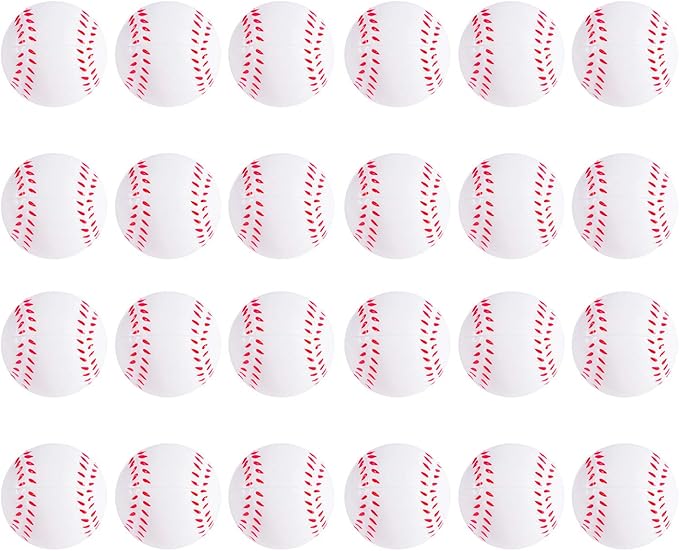Super Z Outlet Mini Foam Sports Balls 24 Pack for Kids Adults Mini Baseball Football Basketball Soccer Stress Toy Game Party Decoration (Baseball)
