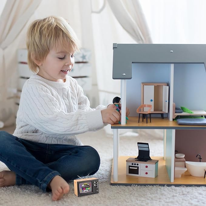 1 12 Scale Dollhouse Accessories, Plastic Vintage Mini Dollhouse Accessories TV, DIY Miniature Dollhouse Accessories for Dollhouse Decoration, Gift for Dollhouse Lovers Miniature Dollhouse Accessorie