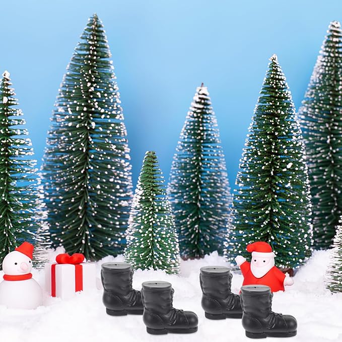 PRETYZOOM 10pcs Christmas Miniature Santa Boots for Craft, Tiny Santa Claus Boots for Small Jewelry and Ornaments Making, Dollhouse Decoration, Christmas Party Favors - 2.7x6x5cm