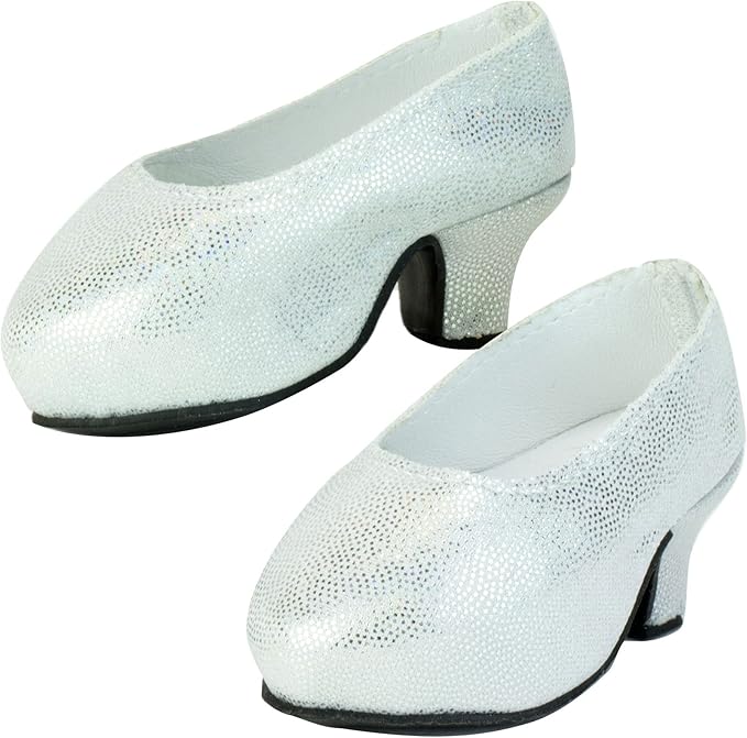 Sophia's Sparkling High Heels with Closed Toes and Glitter Platform Pumps for 18 Inch Dolls, Silver