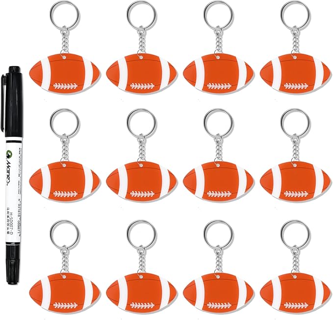 Yaure Joy 12 Pcs Volleyball Acrylic Keychain bulk with 1 Black Marker for DIY Sports Party Favor