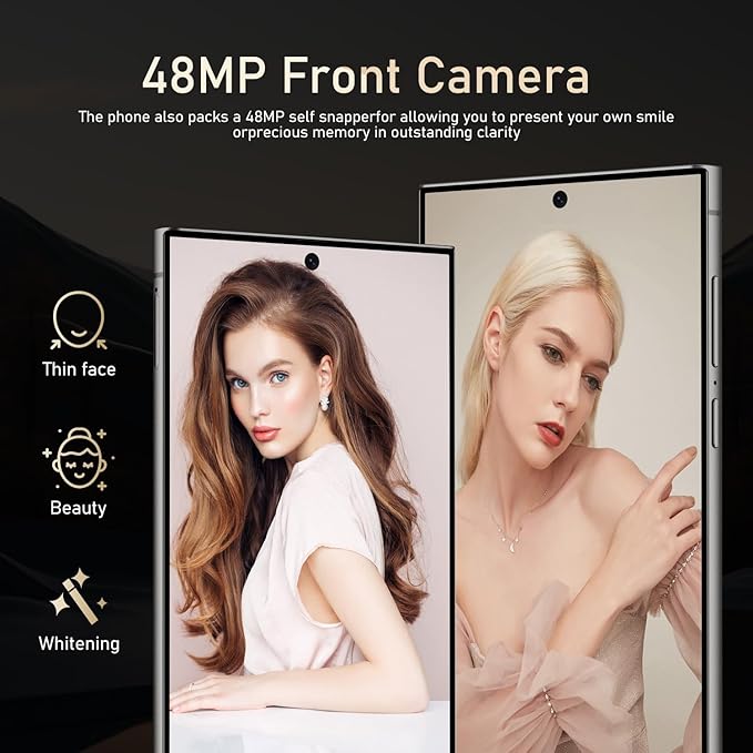 BAOWU I24 Ultra 5G Unlocked Phones, Built in Pen, Smartphone Battery 6800mAh 6.8" HD Screen Unlocked Cell Phone, 16+512GB Android14 with 128G Memory Card, Face ID/Fingerprint Lock/GPS (Black)