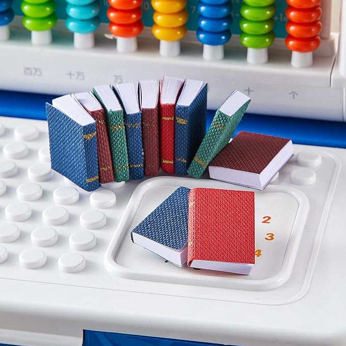 Sumind 20 Pieces 1:12 Scale Miniatures Dollhouse Books Assorted Miniatures Dollhouse Mini Books Decoration Accessories Doll Toy Supplies (Solid Style)