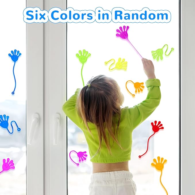 24PCS Stretchy Sticky Hands Toys for Kids, Rubbery Sticky Goodie Bag Stuffers Toy for Christmas Party Supplies, Colorful Sticky Slap Hand Toys for Boys Girls Classroom Prizes