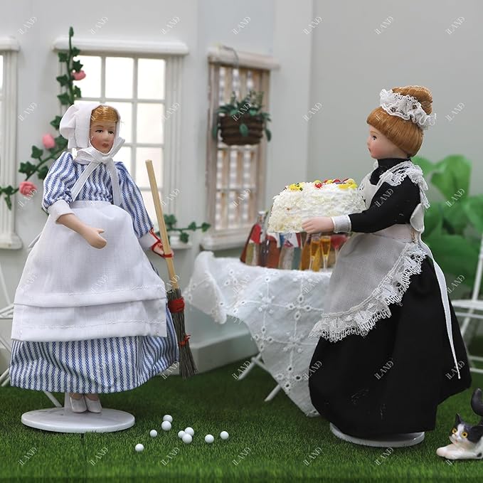 iland Victorian Dollhouse People for 1 12 Scale Accessories 6 inch Miniature Dolls for Dollhouse Little People Figures Doll House Set Cute Realistic