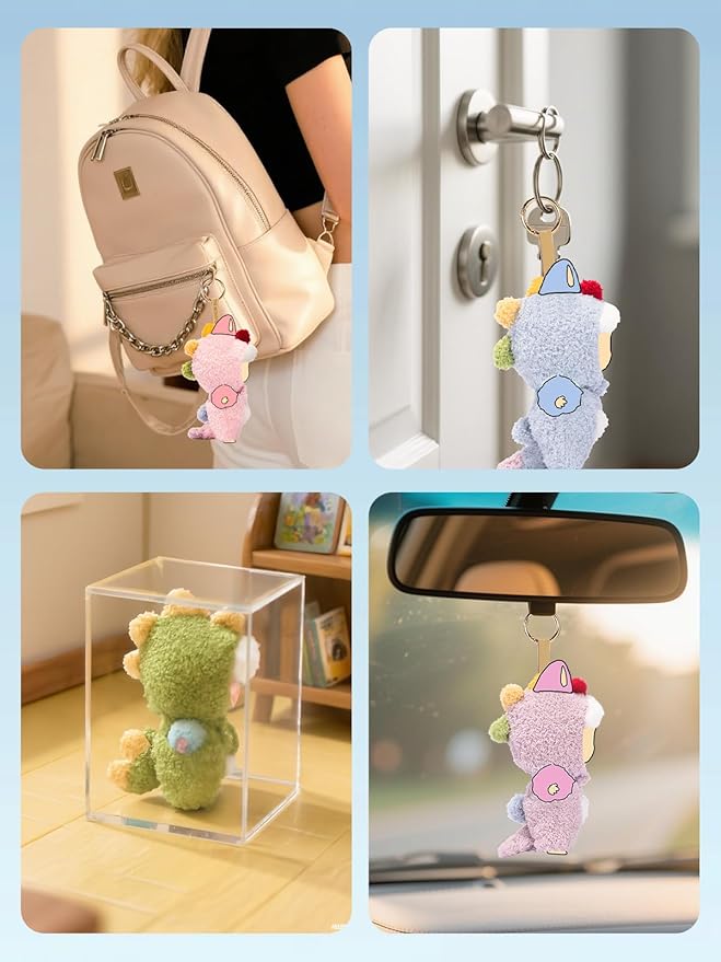 17cm (6.7inch) Doll Clothes, Outfits for Clothes Set, Dino Dolls Keychain Accessories, Faking Animal Style Outfit Jumpsuit Dinosaur Costume for Dolls (Lavender) (Doll Not Included)
