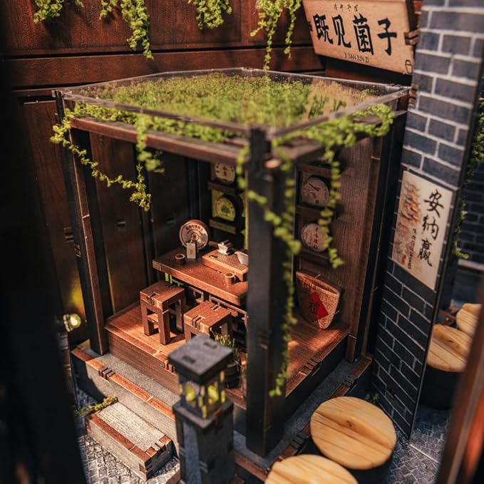 Anavrin Book Nook Kit Lijiang Ancient Town DIY 3D Wooden Puzzle Booknook for Adults, Teens and Book Lovers, Bookshelf Insert Library Decor, Creative Gift for Family, Friends, and Elderly