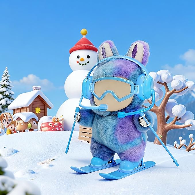 Jreiiolk 2026 New 8-Piece Ski & Snowboard Set for 17cm Dolls - Blue Winter Sports Gear with Goggles, Boots & Poles - Compatible with Fashion Dolls Accessories