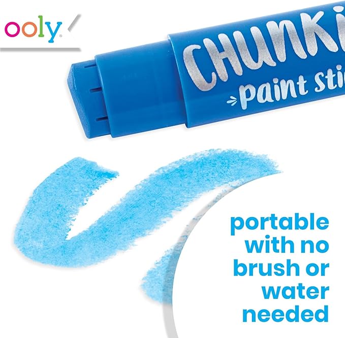 Ooly Chunkies 6 Pastel Paint Sticks For Kids, Tempera Paint Sticks Pastel Colors Set, No Mess Quick Drying Art Supplies for Toddlers and Kids