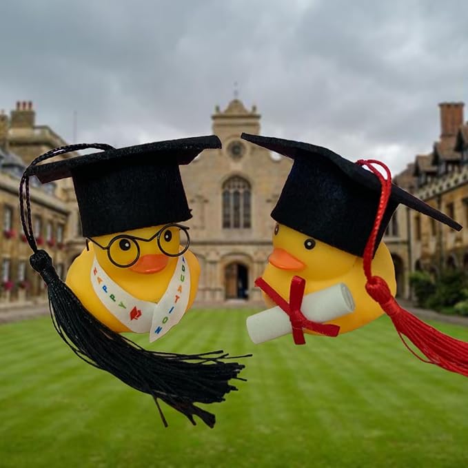 ZJXRMY Rubber Duck Accessories 17PCS - Graduation Decorations for Rubber Duck - Graduation Cap Glasses Accessories for Rubber Duck