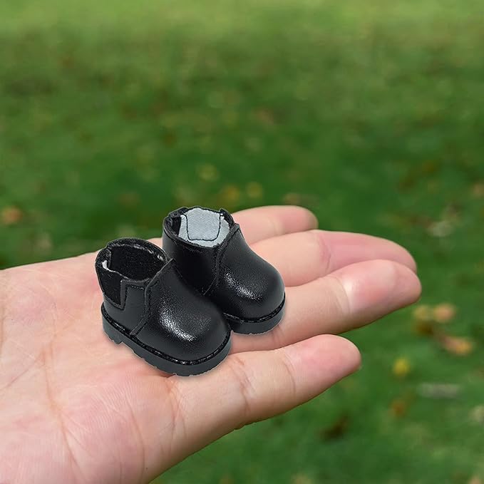 Compatible with Labubu Doll Shoes for 17cm Doll,Shoes Used for Labubu Accessories (X-Black)