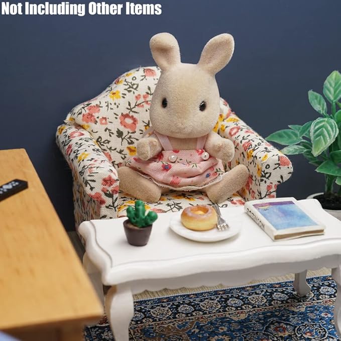 Odoria 1/12 Miniature Chair Armchair Dollhouse Furniture Accessories, Floral Pattern