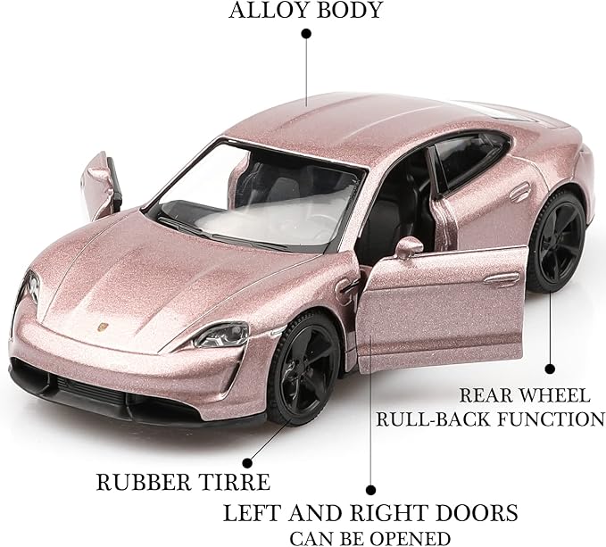 1/36 Scale Porsche Taycan Diecast Car Models,Pull Back Vehicles Porsche Toy Car,Cars Gifts for Boys Girls