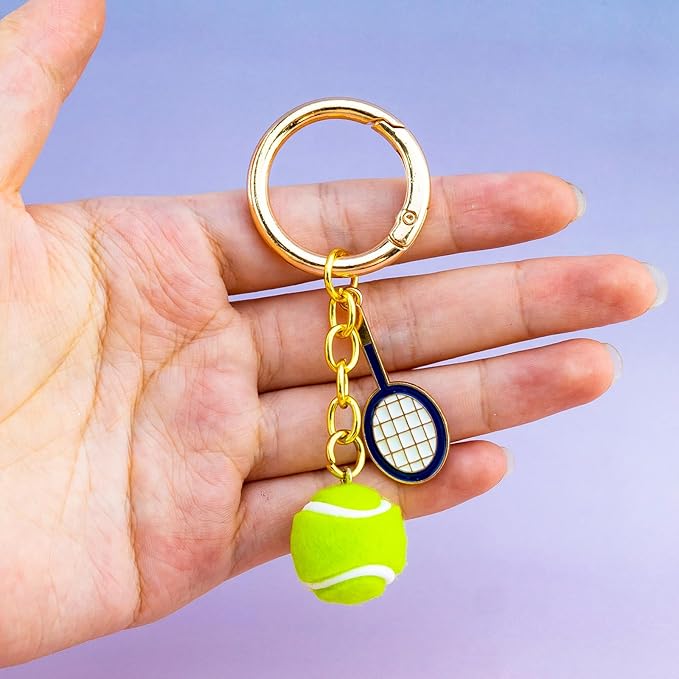 OWIGIU Tennis Keychain Tennis Gifts for Women Men Coaches Purse Charms for Handbags Bag Charm Ball Keyring