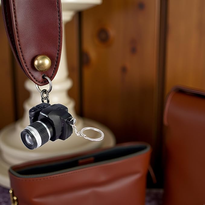 JJLFresheners Camera Keychain with Sound, Key Ring Decor Bag Wallet Pendant, Mini Camera Design Keychain Cute Novelty Ring Child Toy Kids Key Chain Pendant Creative Gift Key Chain Decorative