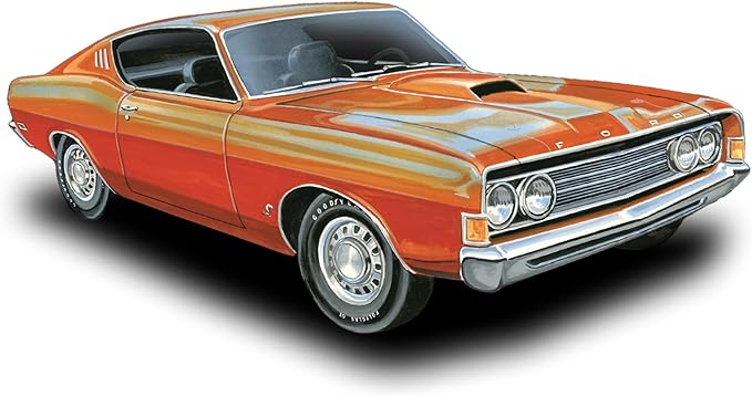 AMT Unknown 1969 Ford Torino Cobra Fastback 1:25 Scale Model Kit, White (AMT1217M)