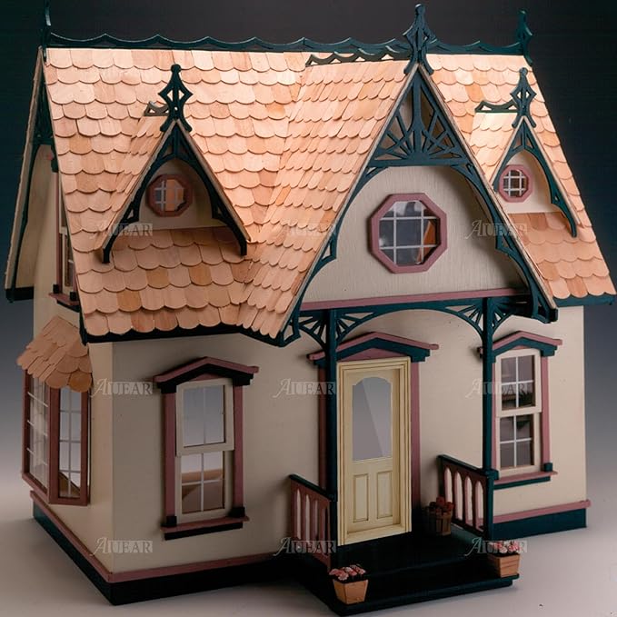 AUEAR, 1:12 Dollhouse Miniature Furniture Unpaint Wooden Doors for DIY Scene Doll Home Craft (2 Panel Style A)