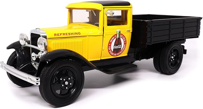 Motor city classics Coca-Cola Diecast Collectible | 1931 Ford Model AA (Yellow Version) 1:24 Scale 424023 Officially Licensed