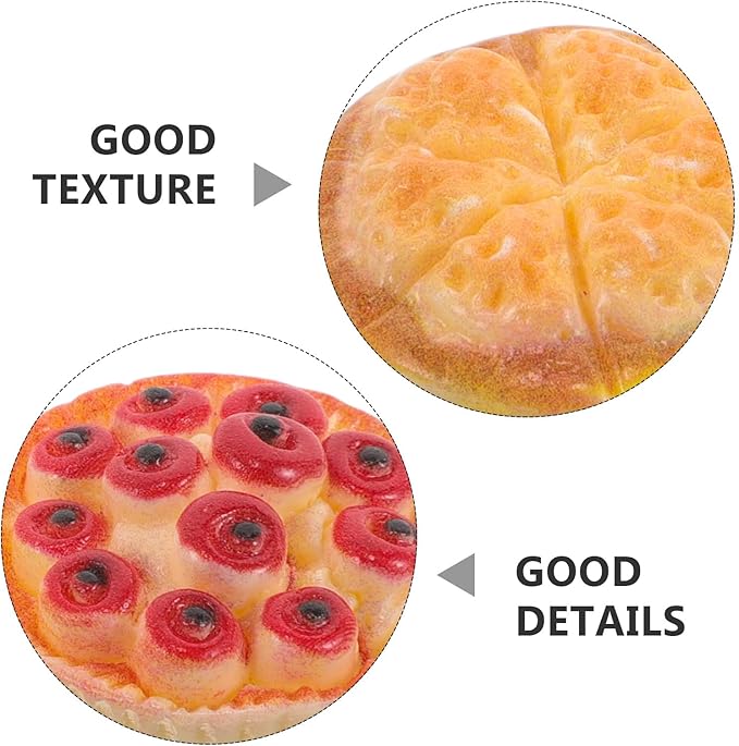 LIOOBO 60pcs Miniature Dollhouse Pizza Model - Realistic Resin Food Pretend Play Mini Pizza Figurines Tiny Fake Food Decor for Party and Festival Display