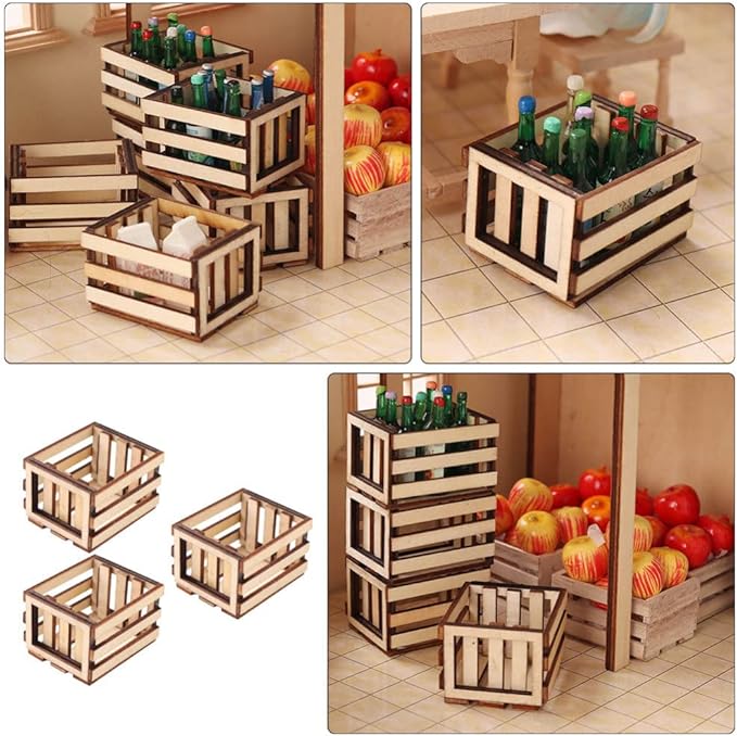 Zerodeko Miniature Storage Basket Model 2-Pack Small Woven Mini Baskets for Dollhouse Decor and Mini House Supplies Lightweight 2X1.9X1.3 Inch Storage Container for Doll Accessories