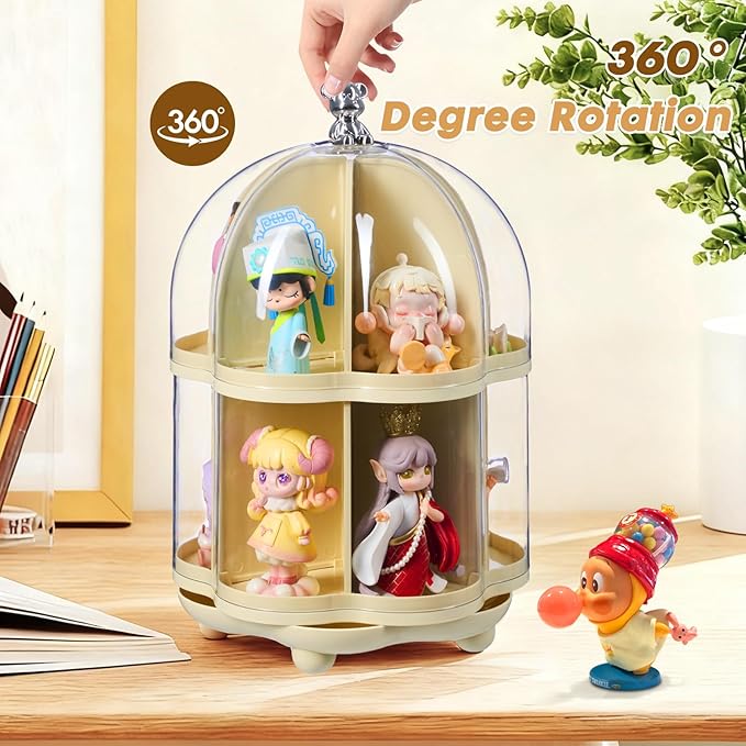 2 Layer Dolls Display Case Figure Toys Storage Box Transparent Blind Box Organizer Stand Dustproof Protection Showcase for Action Figures/Toys/Collectibles (2 Layer)