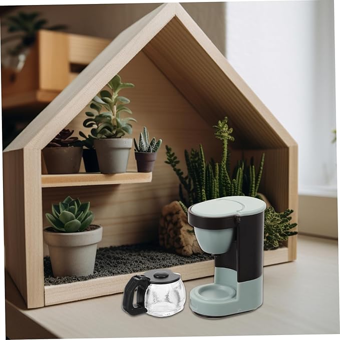 SEWOART Miniature Coffee Maker for Dollhouse Scale Coffee Machine Accessory for Scene Decoration Addition to Tiny House Ornaments and Crafts