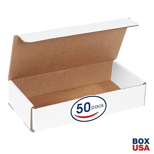 Box USA BM1052 10"L x 5"W x 2"H, White (Pack of 50)