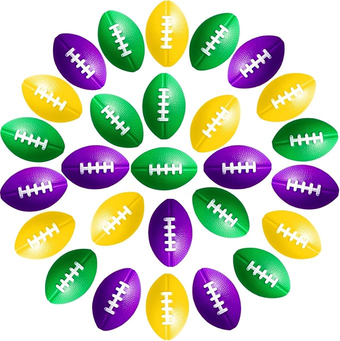 Blulu 30 Pack Mini Footballs Bulk 2.17" Kids Foam Stress Balls Football Party Toy Favor Small Stress Sports Ball for Birthday Homecoming Game Back to School Reward Party Gift Goodie Bags Stuffers