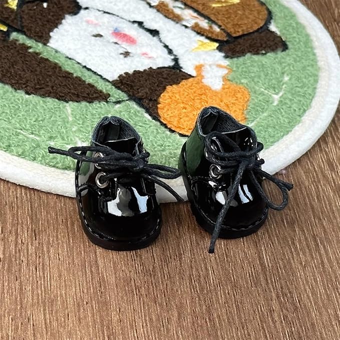 Compatible with Labubu Doll Shoes for 17cm Doll,Shoes Used for Labubu Accessories(P-Black)