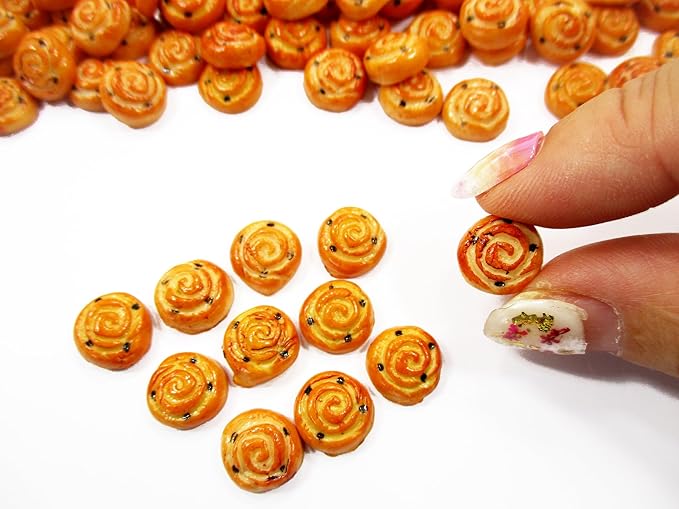 Dollhouse Miniature Food Lot 10 Cinnamon Raisin Bread Bakery Supply Charms 14820