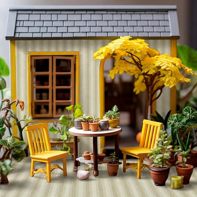 Flutesan 12 Pcs Miniature Dollhouse Wallpaper and Flooring Peel and Stick Mini DIY Self Adhesive Dollhouse Accessories 8.27 x 11.69 Inch (Vintage Stripes)