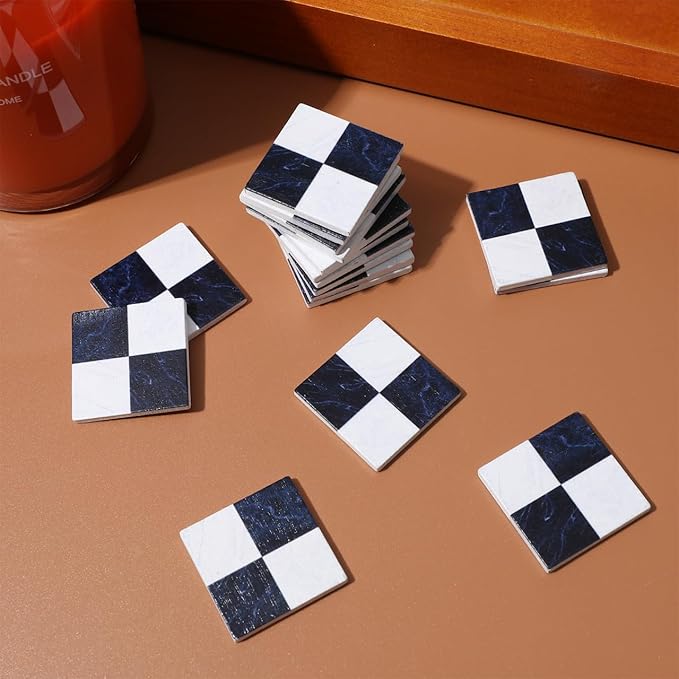 27Pcs Dollhouse Black White Spanish Mosaic Floor Tile Sheet, 1:12 Scale Paintable Miniature Flooring Wallpaper for Dollhouse Accessories DIY Craft Photo Props