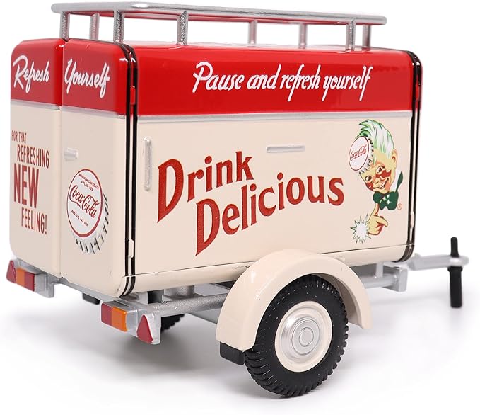 Travel Trailer Cream with Red Top Pause and Refresh Yourself Drink Delicious Coca-Cola 1/24 Diecast Model Car by Motor City Classics