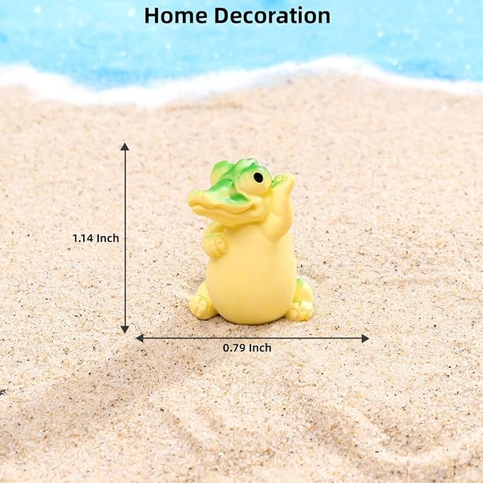 Crocodiles Fairy Garden Accessories, Cute Crocodile Miniature Figurines, Realistic Fairy Garden Kit for Micro Landscape, Party, Terrarium Crafts, Cake Topper, Car Decor, Home Decor, Bonsai Craft, DIY