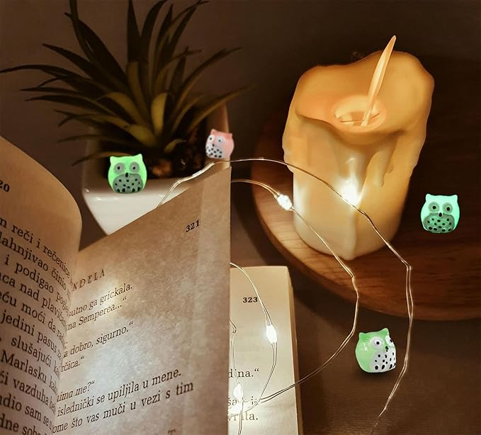 40 Pcs Luminous Mini Resin Owls, Glow in The Dark for Dollhouse, Fairy Garden, Garden Miniatures, Plant Décor and Car Accessories