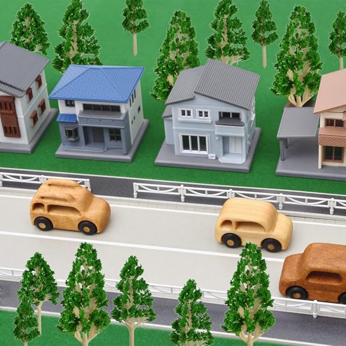 LUEYAO Mini Model Miniature Trees Mixed Train Scenery Architecture Fake Trees for DIY Crafts Building Model Scenery Landscape Green 1.2-3.9 inch 20 PCS (White Trunk)