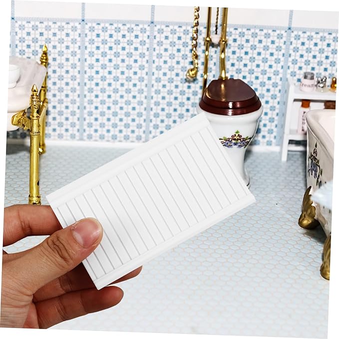 3pcs Dollhouse Wall Dollhouse Interior Wainscoting Wainscoting 1 12 Scale Miniature Wall Trim Miniature Accessories Accessories Pla White