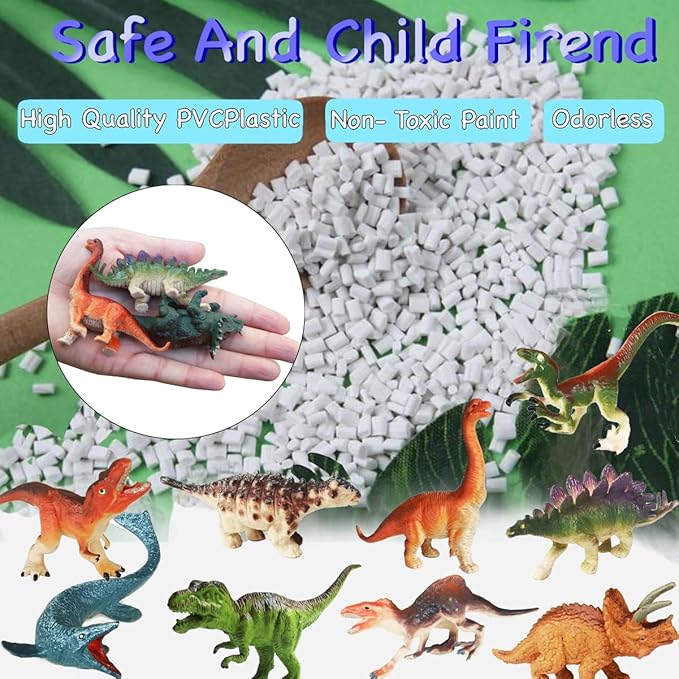 Yowlieu 14 Pcs Figures Toys Realistic Mini Dinosaurs Animal Figurines, Plastic Learning Educational Playset Animal Themed Party Supplies Cake Topper Ornaments for Easter Egg Birthday Christmas
