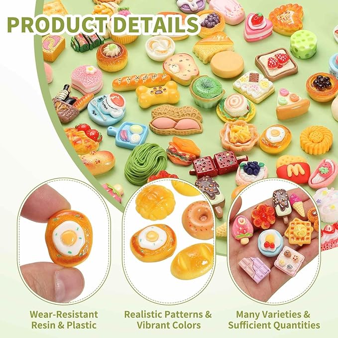 Dollhouse Miniature Food, Cute Pineapple Bread Figures Toys Mini Resin Foods Trinkets for Pretend Play Kitchen Cooking Game & Doll House Decor (Mixing Colors, 20pcs)