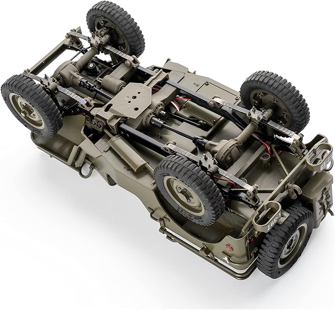 WOWRC RocHobby 1/12 1941 MB Scaler RC Jeep, 4x4 Hobby Grade RTR RC Car Mini RC Rock Crawler Military, 2.4Ghz RC Truck with LED Lights, Battery and USB Charger for Adults