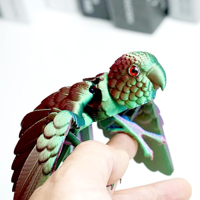 3D Print Parrot Figure, Bird with Wing,Movable Joints, Home Office Decor,Interesting Toys for Autism/ADHD,Festival Gifts toco,Fidget Toys, Executive Desk Animals Toy
