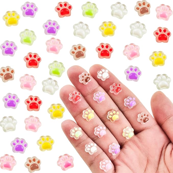 200 Pieces Tiny Paw Decor for Dollhouse Micro Resin Decor for DIY Crafts Mini Things for Fairy Garden Micro Landscaping Decoration